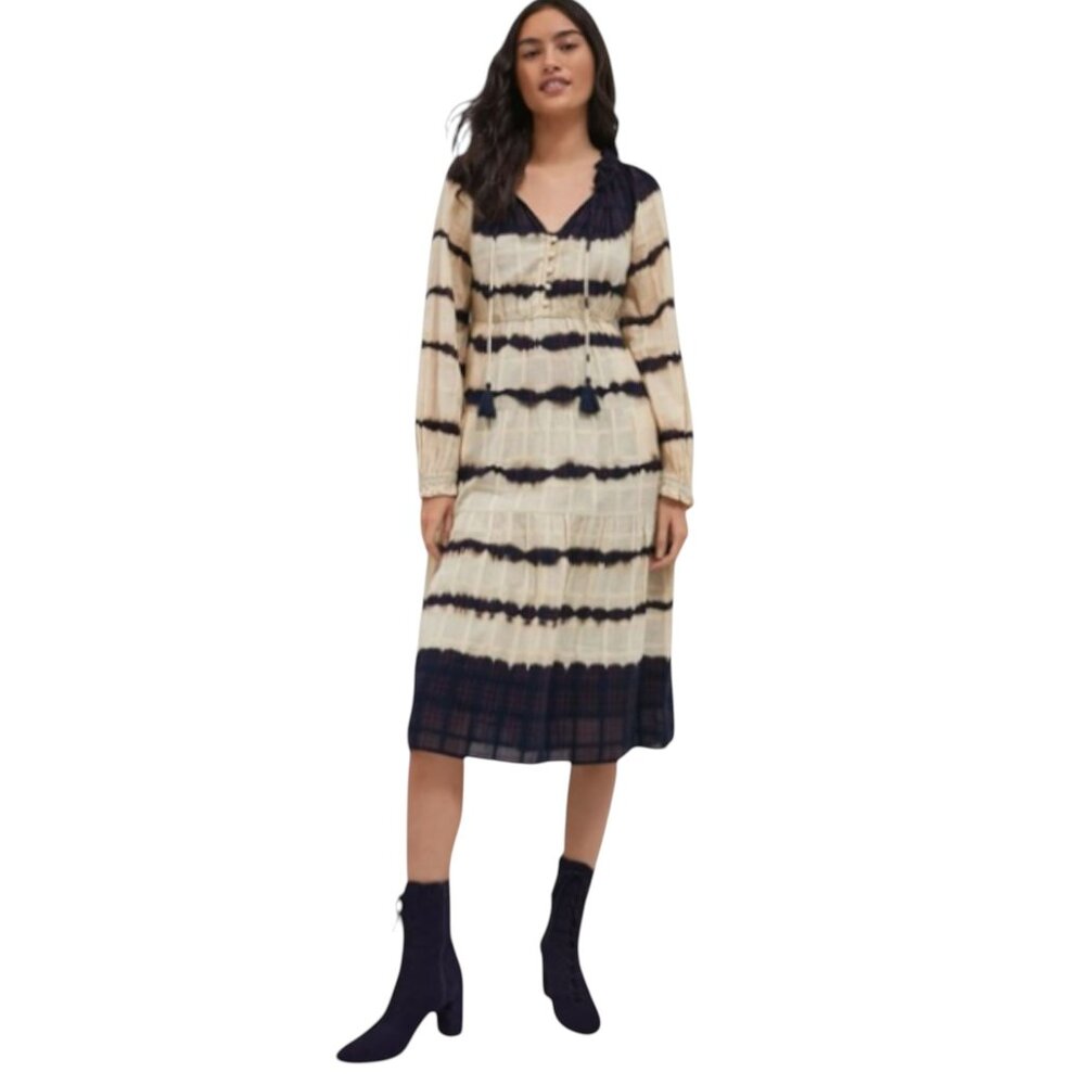Anthropologie Bonnie Tie Dye Fit & Flare Midi Dress Women's Size Large